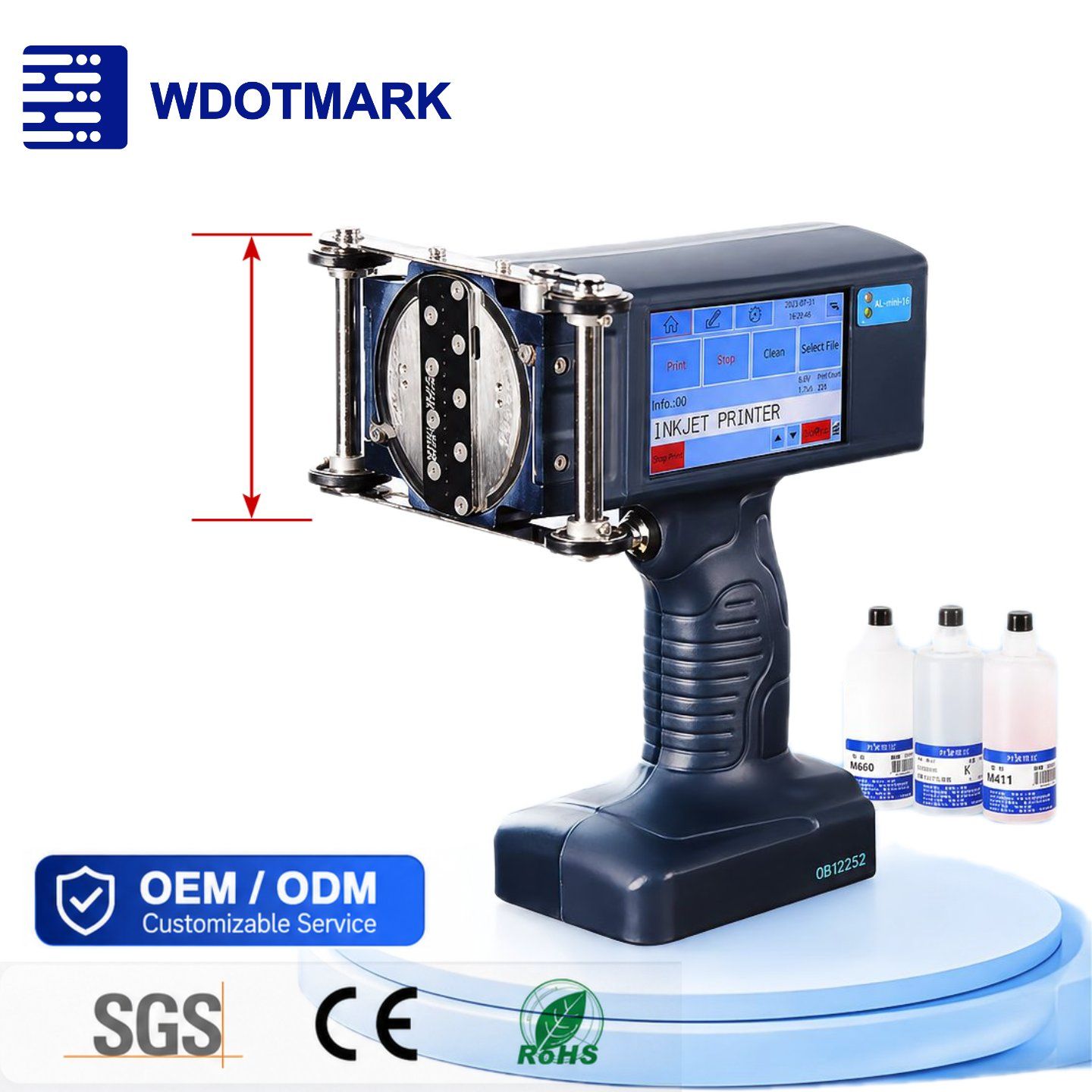 Large character handheld inkjet coding machine